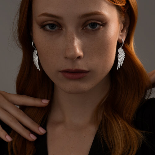 Серьги из серебра с фианитами из серебро — вид 3