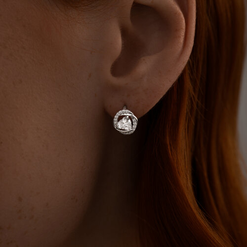 Серьги из серебра с фианитами из серебро — вид 3