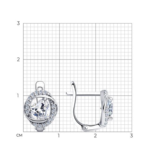 Серьги из серебра с фианитами из серебро — вид 4