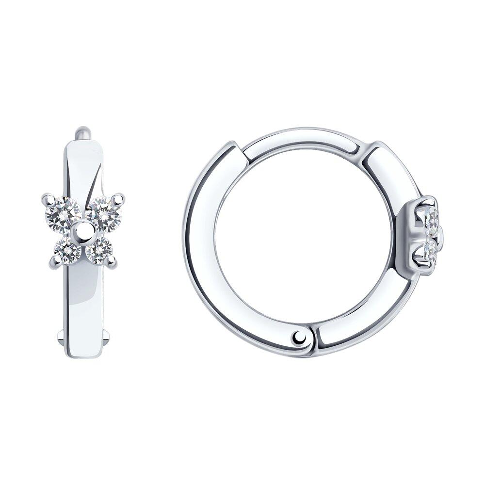 Серьги из серебра с фианитами - видео на модели