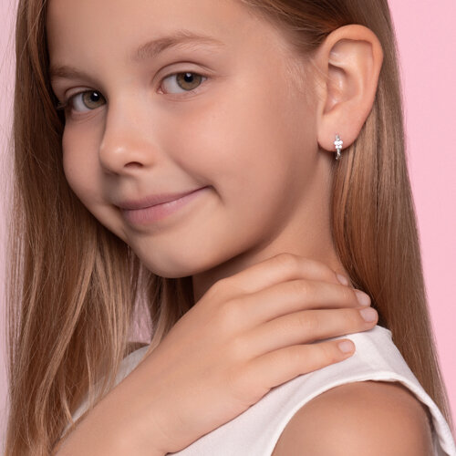 Серьги из серебра с фианитами из серебро — вид 2