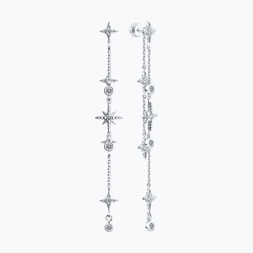 Серьги из серебра с фианитами из серебро — вид 2