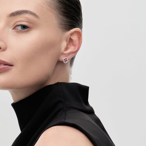 Серьги из серебра с фианитами из серебро — вид 3