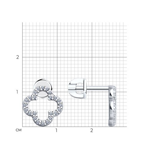 Серьги из серебра с фианитами из серебро — вид 5