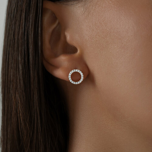 Серьги из серебра с фианитами из серебро — вид 3