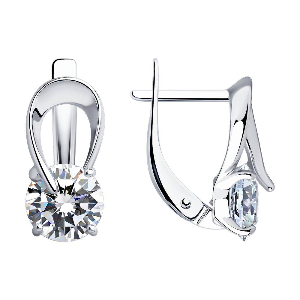 Серьги из серебра с фианитами - видео на модели