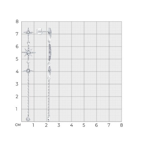 Серьги из серебра с фианитами из серебро — вид 4