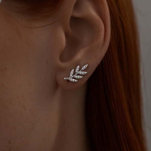 Серьги из серебра с фианитами из серебро — вид 3