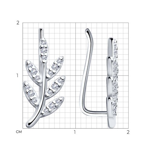Серьги из серебра с фианитами из серебро — вид 5