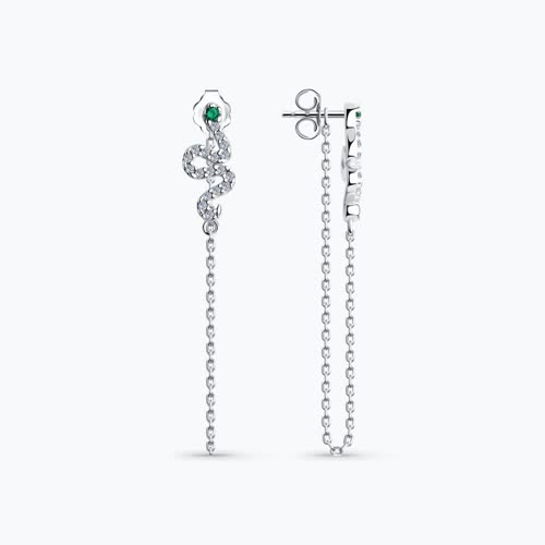 Серьги из серебра с фианитами - видео на модели