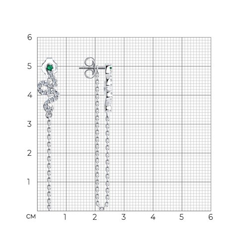 Серьги из серебра с фианитами из серебро — вид 3