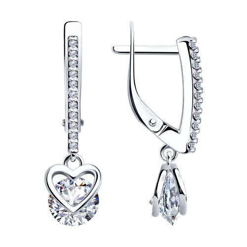 Серьги из серебра с фианитами - видео