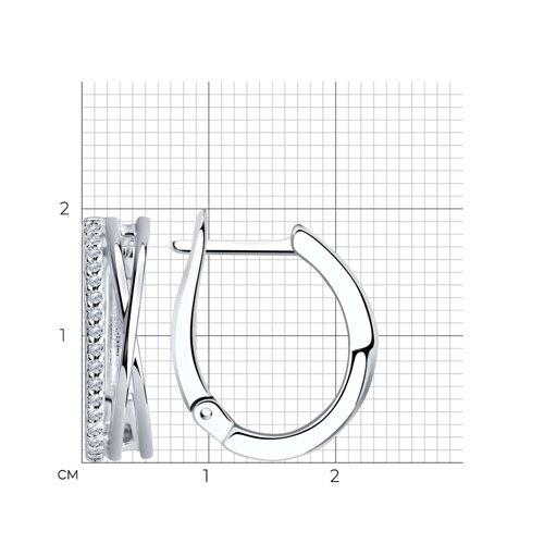 Серьги из серебра с фианитами из серебро — вид 3