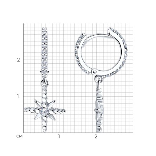 Серьги из серебра с фианитами из серебро — вид 3