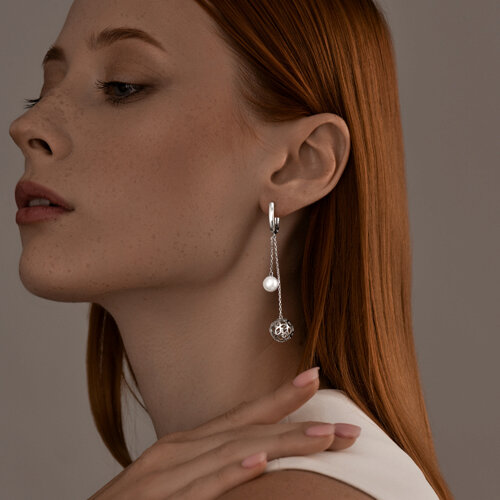 Серьги из серебра с жемчугом из серебро — вид 3