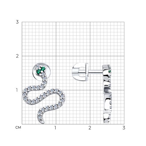 Серьги из серебра с фианитами из серебро — вид 4