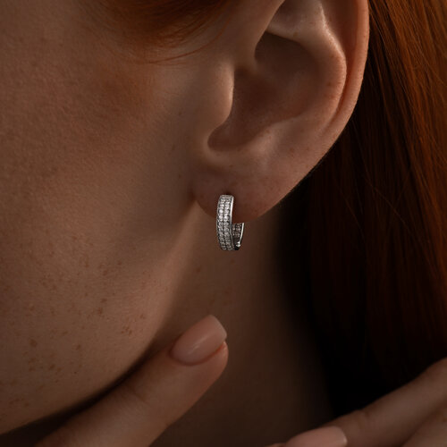 Серьги из серебра с фианитами из серебро — вид 3