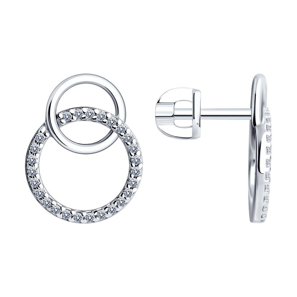 Серьги из серебра с фианитами - видео на модели