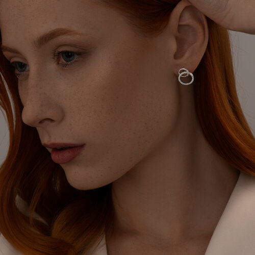 Серьги из серебра с фианитами из серебро — вид 3