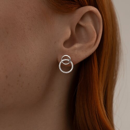 Серьги из серебра с фианитами из серебро — вид 4