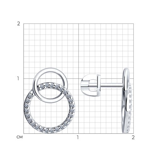 Серьги из серебра с фианитами из серебро — вид 5