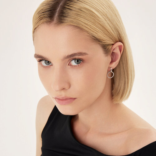 Серьги из серебра с фианитами из серебро — вид 4