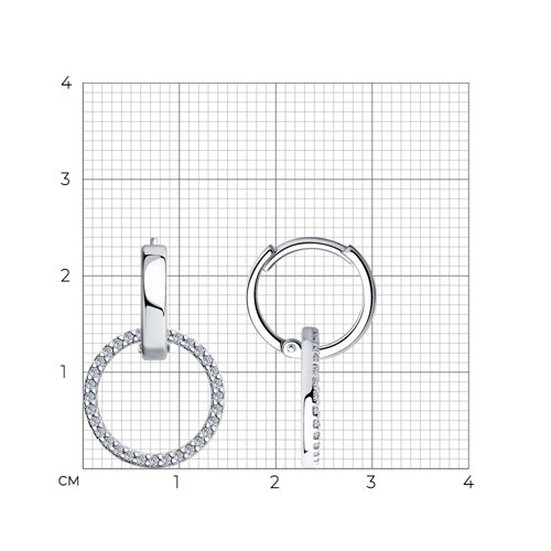Серьги из серебра с фианитами из серебро — вид 5