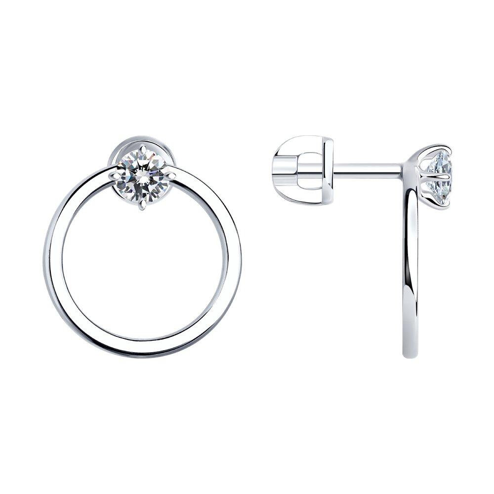 Серьги из серебра с фианитами - видео на модели