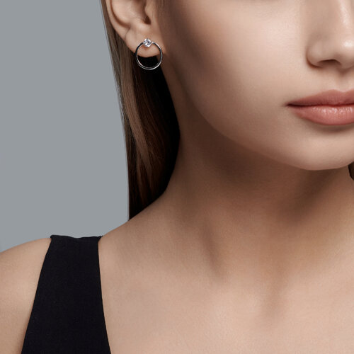 Серьги из серебра с фианитами из серебро — вид 3