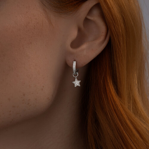 Серьги из серебра с фианитами из серебро — вид 2