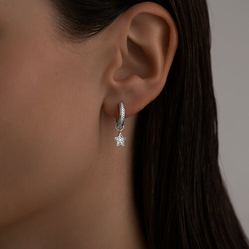 Серьги из серебра с фианитами из серебро — вид 3