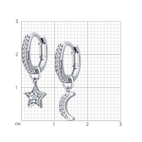Серьги из серебра с фианитами из серебро — вид 4