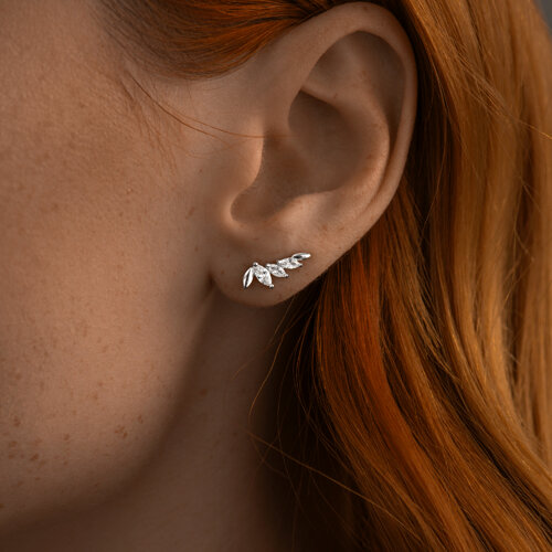 Серьги из серебра с фианитами из серебро — вид 3