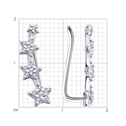 Серьги из серебра с фианитами из серебро — вид 4