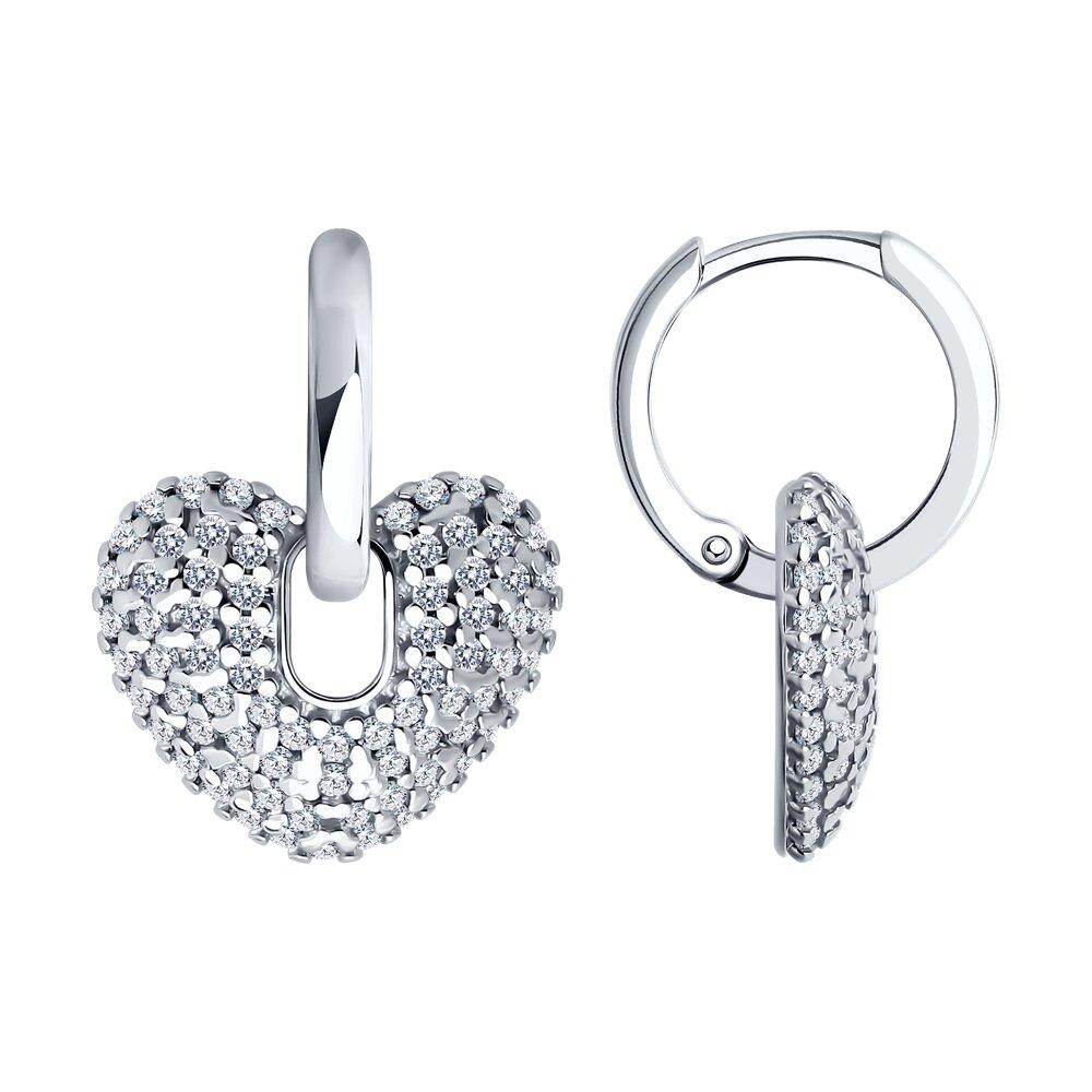 Серьги из серебра с фианитами - видео на модели