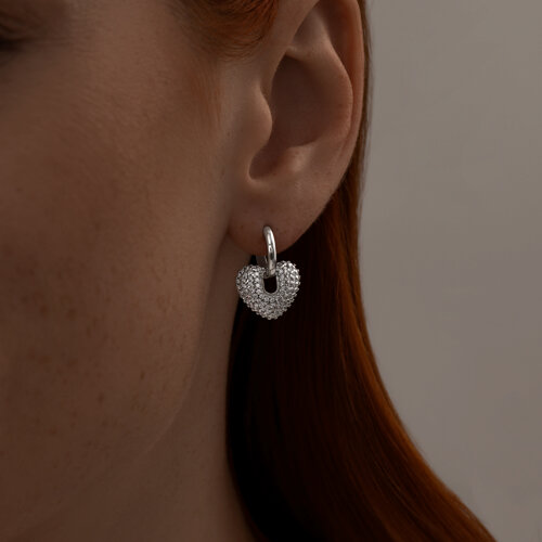 Серьги из серебра с фианитами из серебро — вид 2