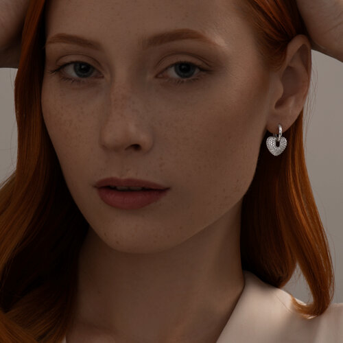 Серьги из серебра с фианитами из серебро — вид 3