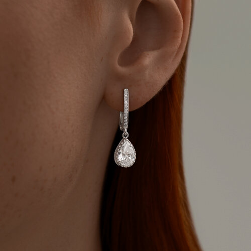 Серьги из серебра с фианитами из серебро — вид 2