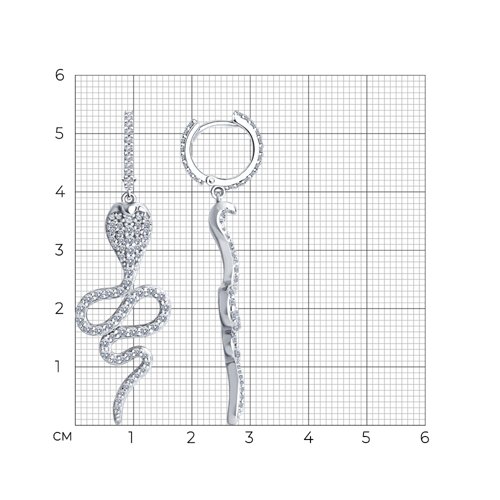 Серьги из серебра с фианитами из серебро — вид 4