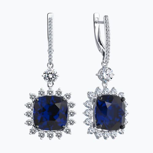 Серьги из серебра с фианитами из серебро — вид 2