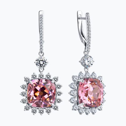 Серьги из серебра с фианитами из серебро — вид 2