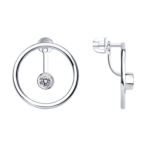 Серьги из серебра с фианитами - видео