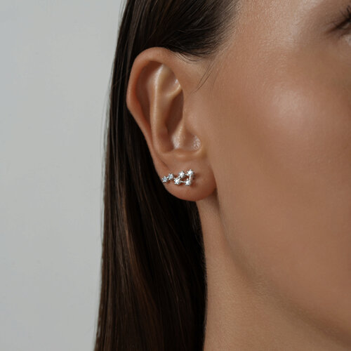 Серьги из серебра с фианитами из серебро — вид 2