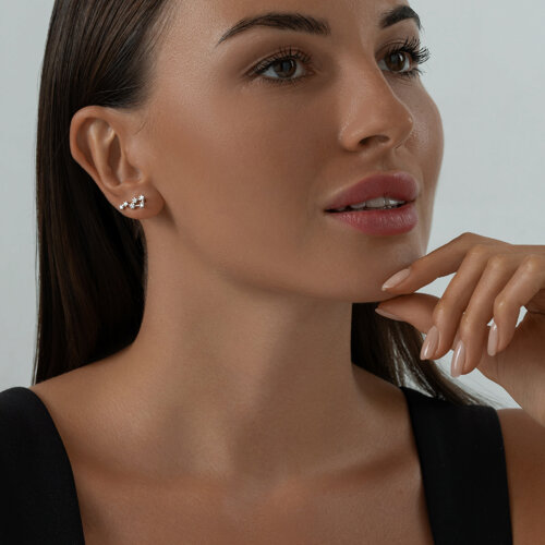 Серьги из серебра с фианитами из серебро — вид 3