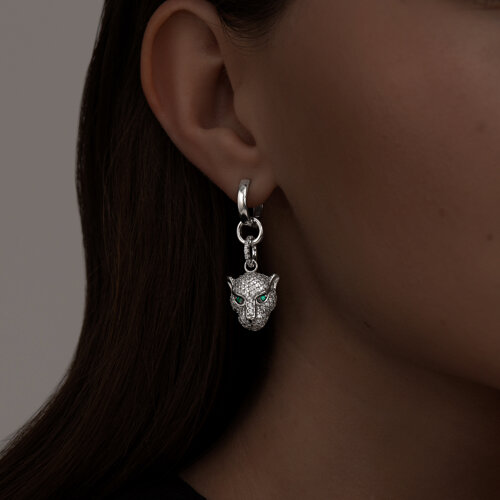 Серьги из серебра с фианитами из серебро — вид 2