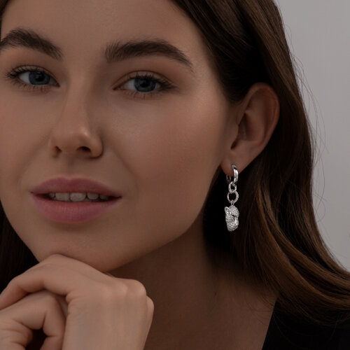 Серьги из серебра с фианитами из серебро — вид 3