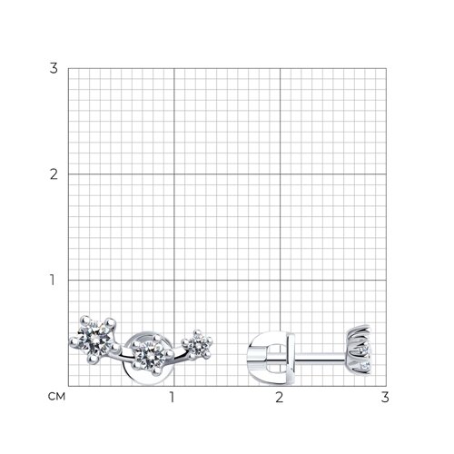 Серьги из серебра с фианитами из серебро — вид 4