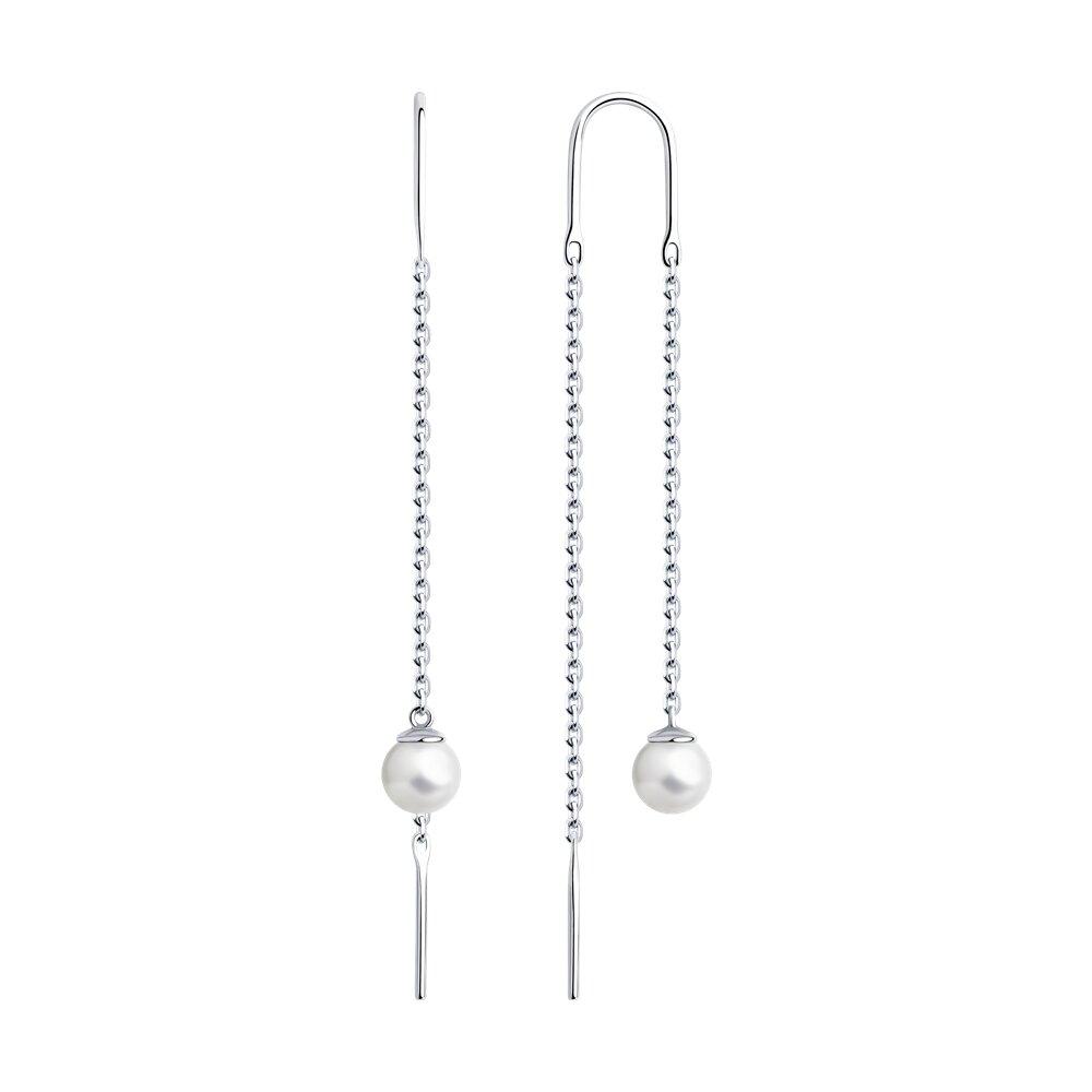 Серьги из серебра с жемчугом - видео на модели