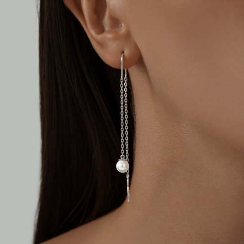 Серьги из серебра с жемчугом из серебро — вид 2