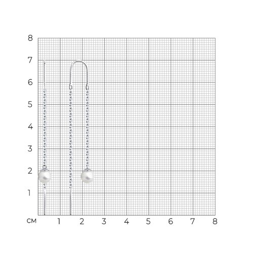 Серьги из серебра с жемчугом из серебро — вид 4